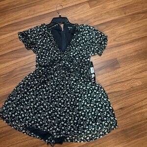 Trixxi Black Floral Jumpsuit